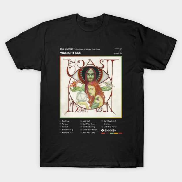 The GOASTT - Midnight Sun Tracklist Album T-Shirt by 80sRetro